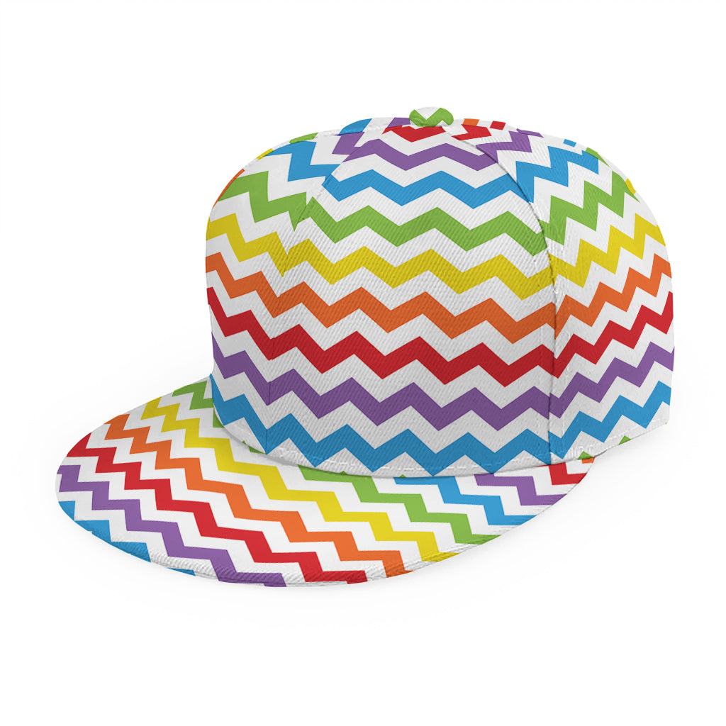 Rainbow Chevron Pattern Print Snapback Cap