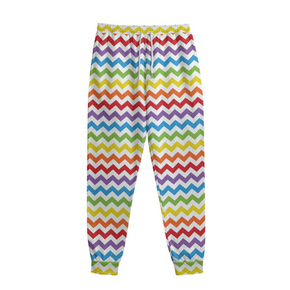 Rainbow Chevron Pattern Print Sweatpants