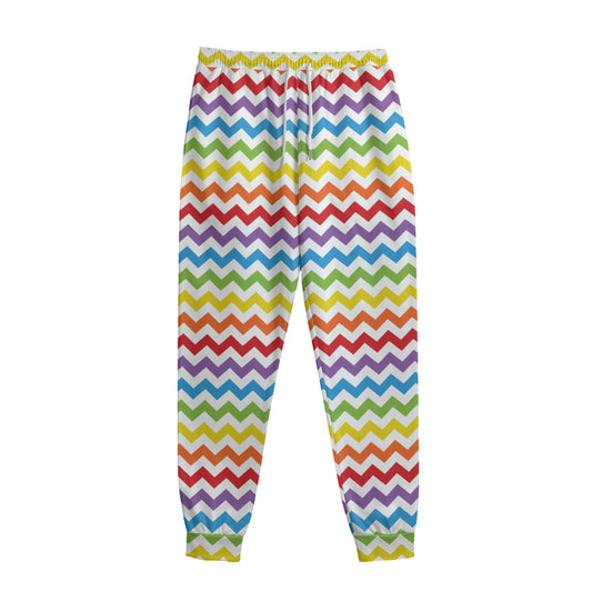 Rainbow Chevron Pattern Print Sweatpants