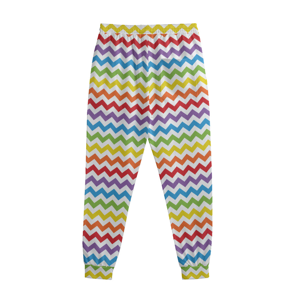 Rainbow Chevron Pattern Print Sweatpants