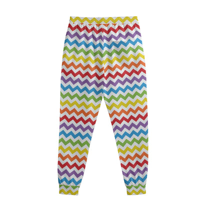Rainbow Chevron Pattern Print Sweatpants