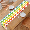 Rainbow Chevron Pattern Print Table Runner