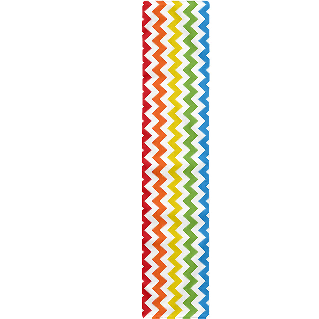 Rainbow Chevron Pattern Print Table Runner
