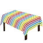 Rainbow Chevron Pattern Print Tablecloth