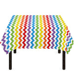Rainbow Chevron Pattern Print Tablecloth
