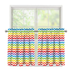 Rainbow Chevron Pattern Print Tier Curtains