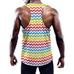Rainbow Chevron Pattern Print Training Tank Top