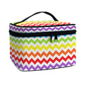 Rainbow Chevron Pattern Print Travel Makeup Bag