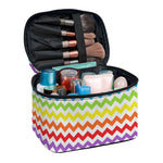 Rainbow Chevron Pattern Print Travel Makeup Bag