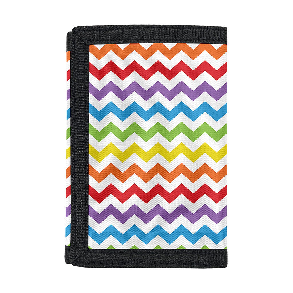 Rainbow Chevron Pattern Print Trifold Wallet