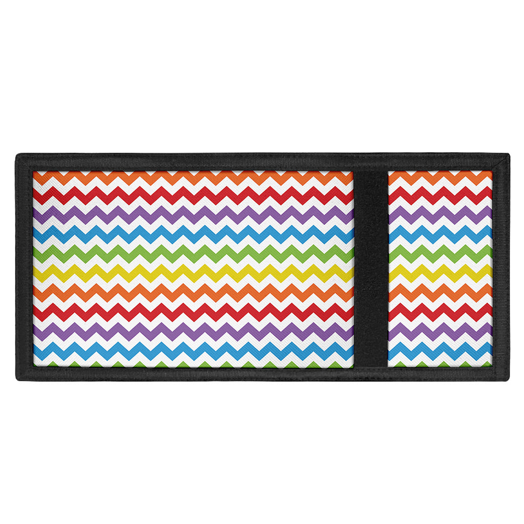Rainbow Chevron Pattern Print Trifold Wallet