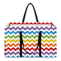 Rainbow Chevron Pattern Print Utility Tote Bag