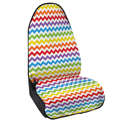 Rainbow Chevron Pattern Print Waterproof Car Seat Cover