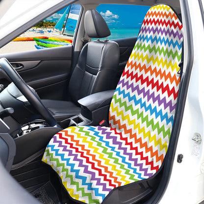 Rainbow Chevron Pattern Print Waterproof Car Seat Cover