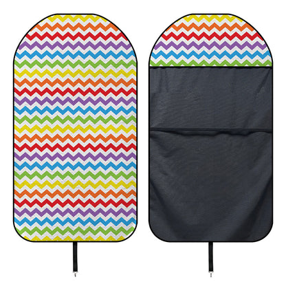 Rainbow Chevron Pattern Print Waterproof Car Seat Cover