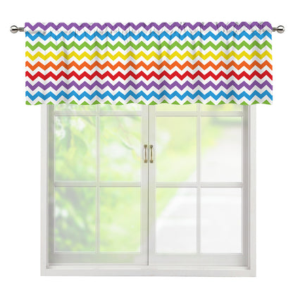 Rainbow Chevron Pattern Print Window Valance