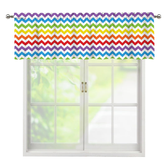 Rainbow Chevron Pattern Print Window Valance