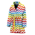Rainbow Chevron Pattern Print Women's Bathrobe