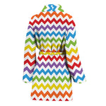 Rainbow Chevron Pattern Print Women's Bathrobe