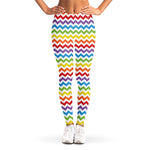 Rainbow Chevron Pattern Print Women's Leggings