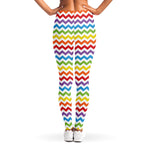 Rainbow Chevron Pattern Print Women's Leggings