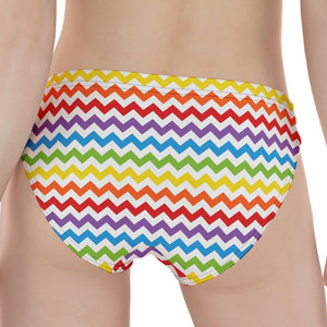 Rainbow Chevron Pattern Print Women's Panties