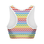 Rainbow Chevron Pattern Print Women's Sports Bra