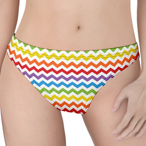 Rainbow Chevron Pattern Print Women's Thong