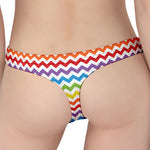 Rainbow Chevron Pattern Print Women's Thong