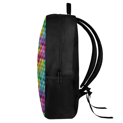 Rainbow Cubes Pattern Print 17 Inch Backpack