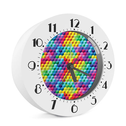 Rainbow Cubes Pattern Print Alarm Clock