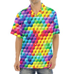 Rainbow Cubes Pattern Print Aloha Shirt