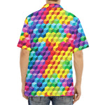 Rainbow Cubes Pattern Print Aloha Shirt
