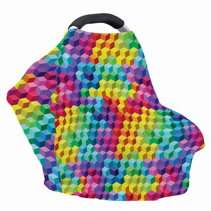 Rainbow Cubes Pattern Print Baby Seat Cover