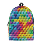 Rainbow Cubes Pattern Print Backpack