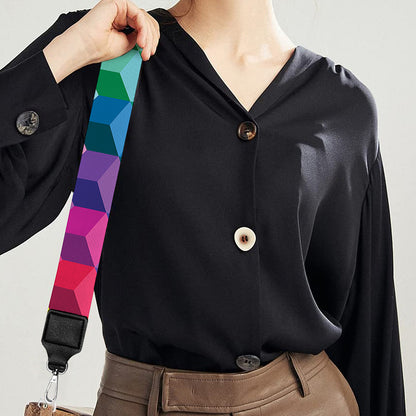 Rainbow Cubes Pattern Print Bag Strap