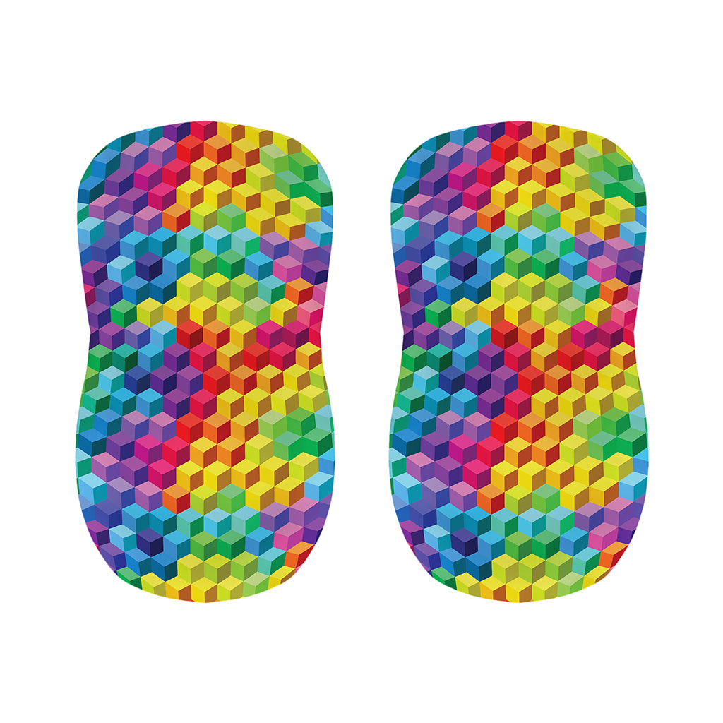 Rainbow Cubes Pattern Print Bar Stool Covers