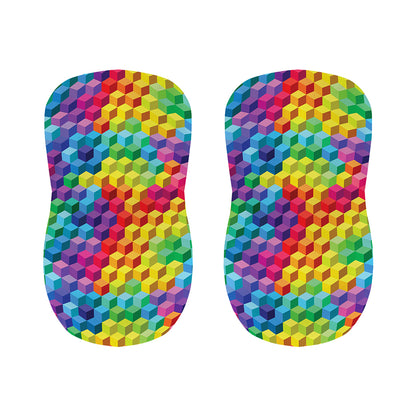 Rainbow Cubes Pattern Print Bar Stool Covers