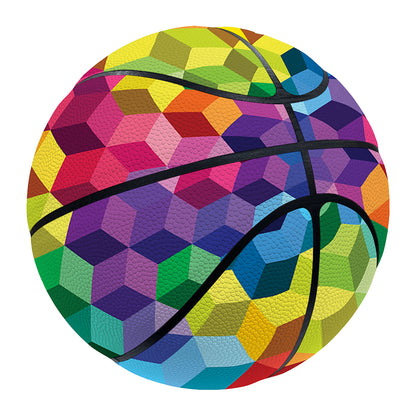 Rainbow Cubes Pattern Print Basketball