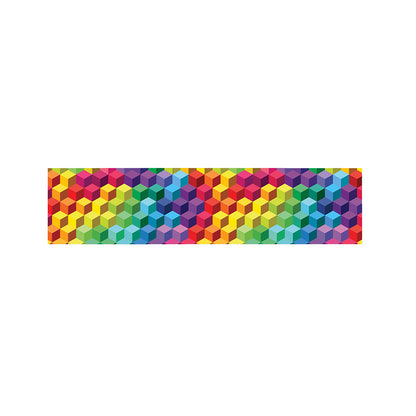 Rainbow Cubes Pattern Print Bed Runner