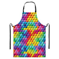 Rainbow Cubes Pattern Print Bib Apron With Pocket