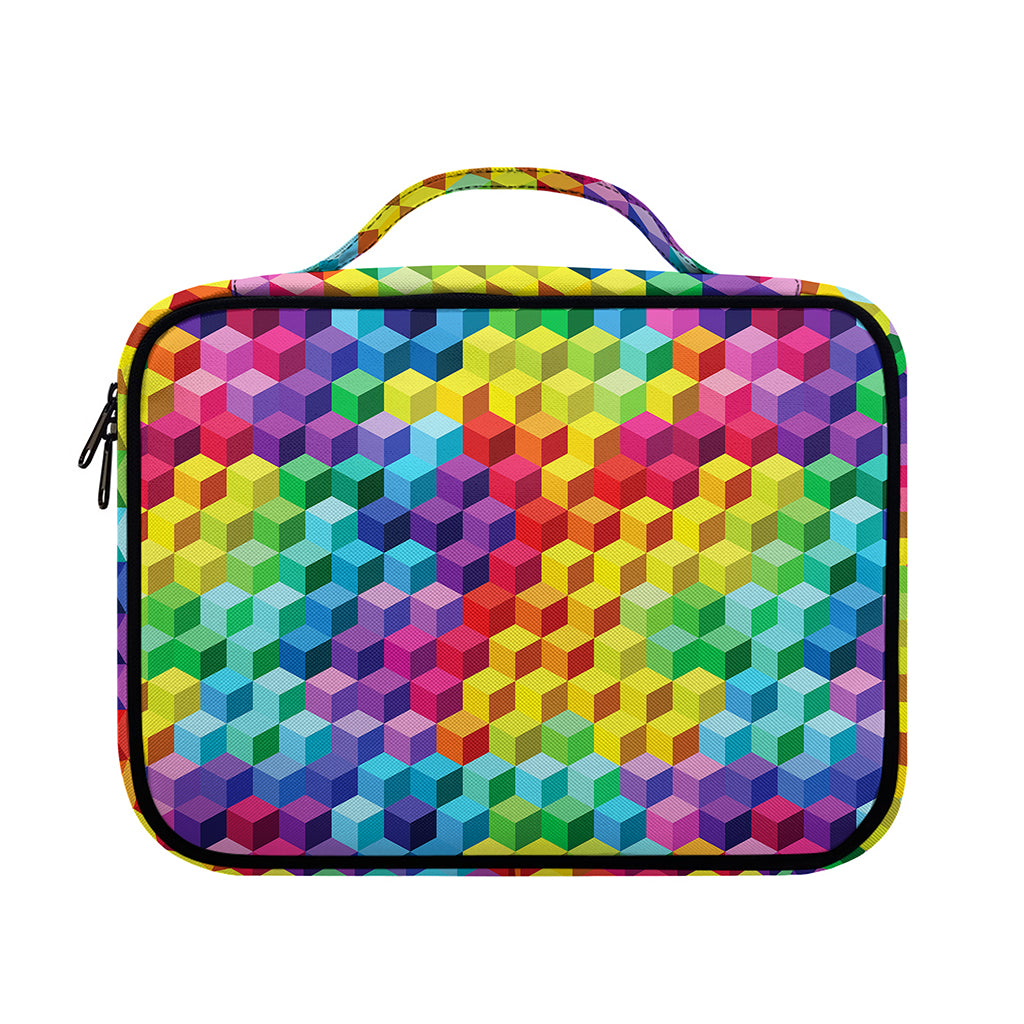 Rainbow Cubes Pattern Print Briefcase Bible Bag