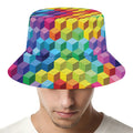 Rainbow Cubes Pattern Print Bucket Hat