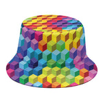 Rainbow Cubes Pattern Print Bucket Hat
