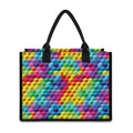 Rainbow Cubes Pattern Print Canvas Tote Bag