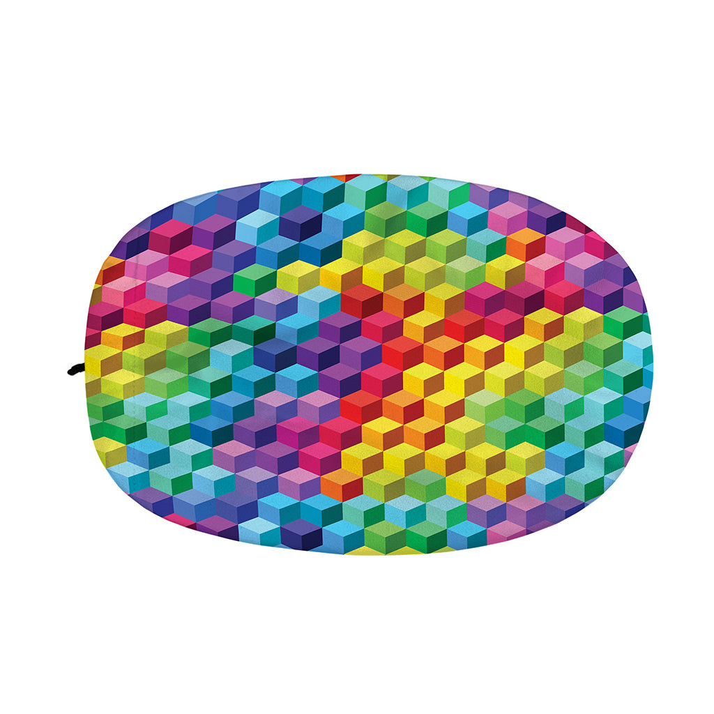 Rainbow Cubes Pattern Print Car Side Mirror Covers