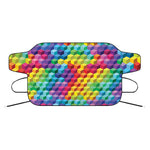 Rainbow Cubes Pattern Print Car Windshield Snow Cover