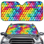Rainbow Cubes Pattern Print Car Windshield Sun Shade