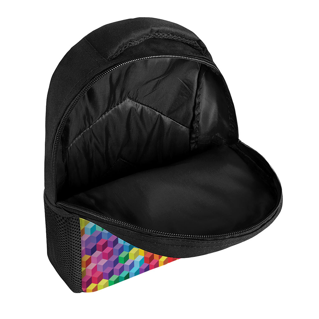 Rainbow Cubes Pattern Print Casual Backpack