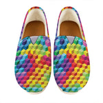 Rainbow Cubes Pattern Print Casual Shoes
